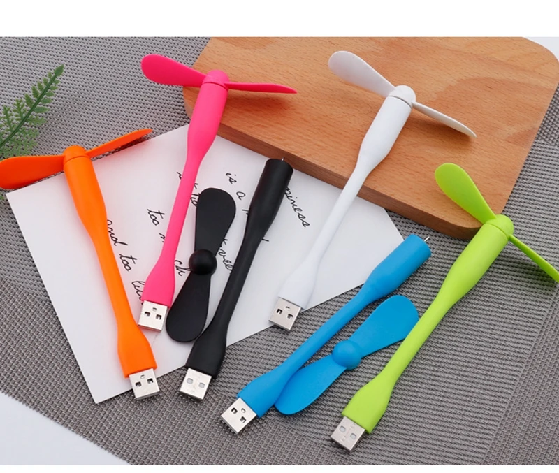 Mini USB Fan Flexible Bendable Fan For Power Bank Laptop PC AC Charger Portable Hand Cooling Fan For Computer Summer Gadget