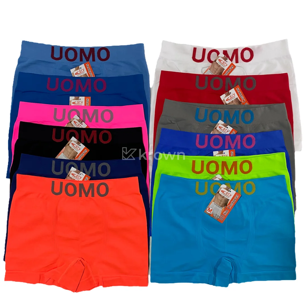 Pack of 12 Uomo Boxer Briefs Size S-M-L-Xl Seamless Underwear Slip Men's Sexy Underpants Bloomers Shorts Underpants. Assortment of Colors, Polyester, Fluorescent