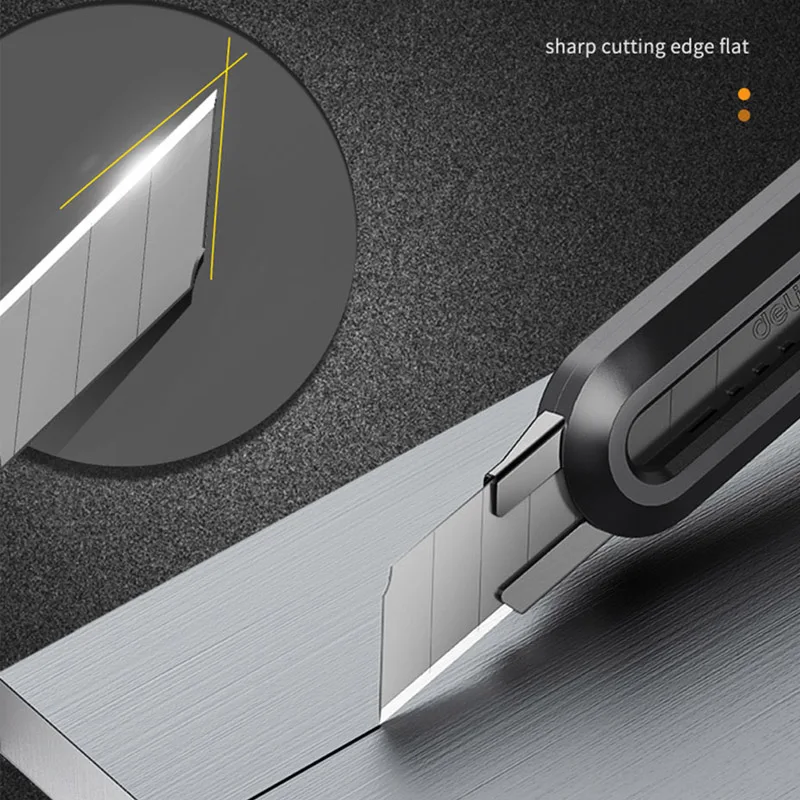 Deli Utility Knife Portable Pocket Box Cutter Retractable Paper нож 18MM 9MM Metal Blade for Office School Stationery Supplies