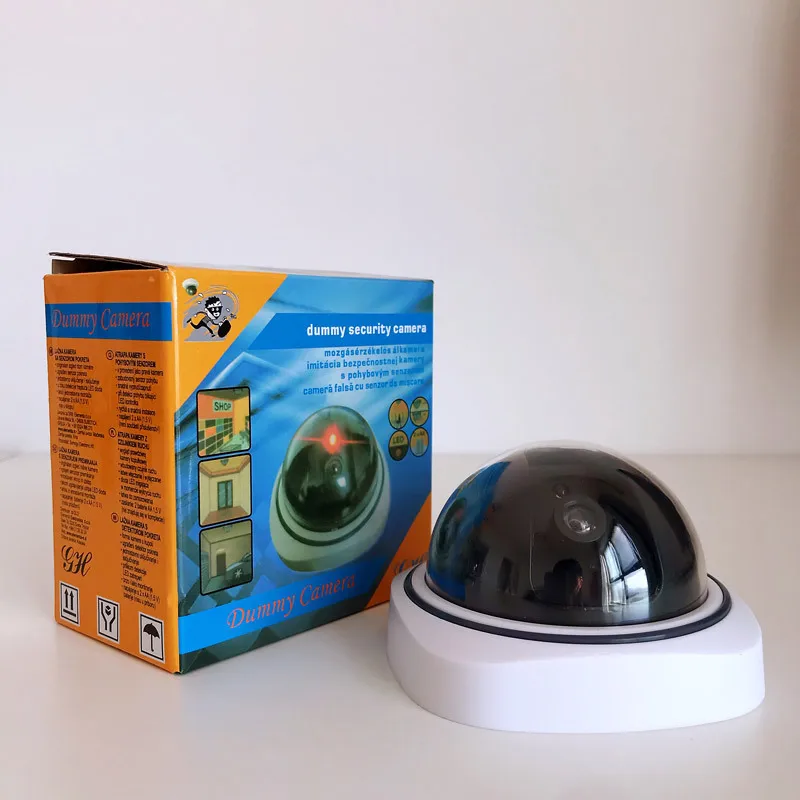 Creative Fake White Dome Camera Dummy CCTV Camera Flashing Red Led Power Via 2AAA Battery Scare Surveillance Security System