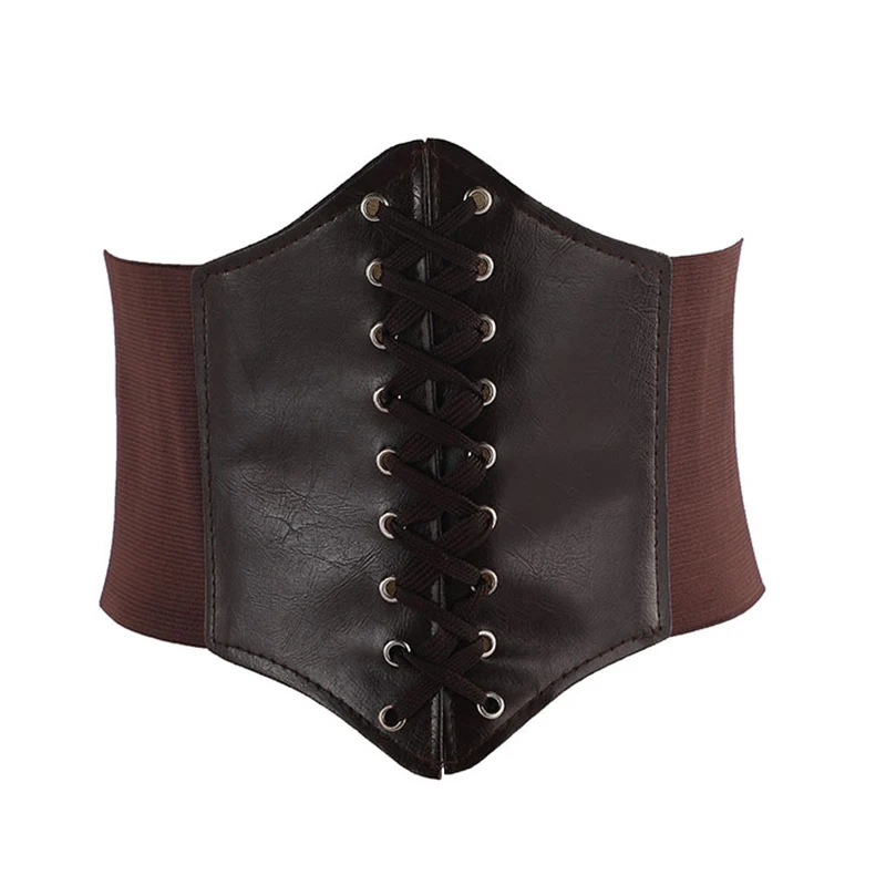 Women's Corset Body Shapewear Sexy Wide Leather Belt Cummerbunds Strap Belts for Women High Waist Slimming Corsets and Bustiers