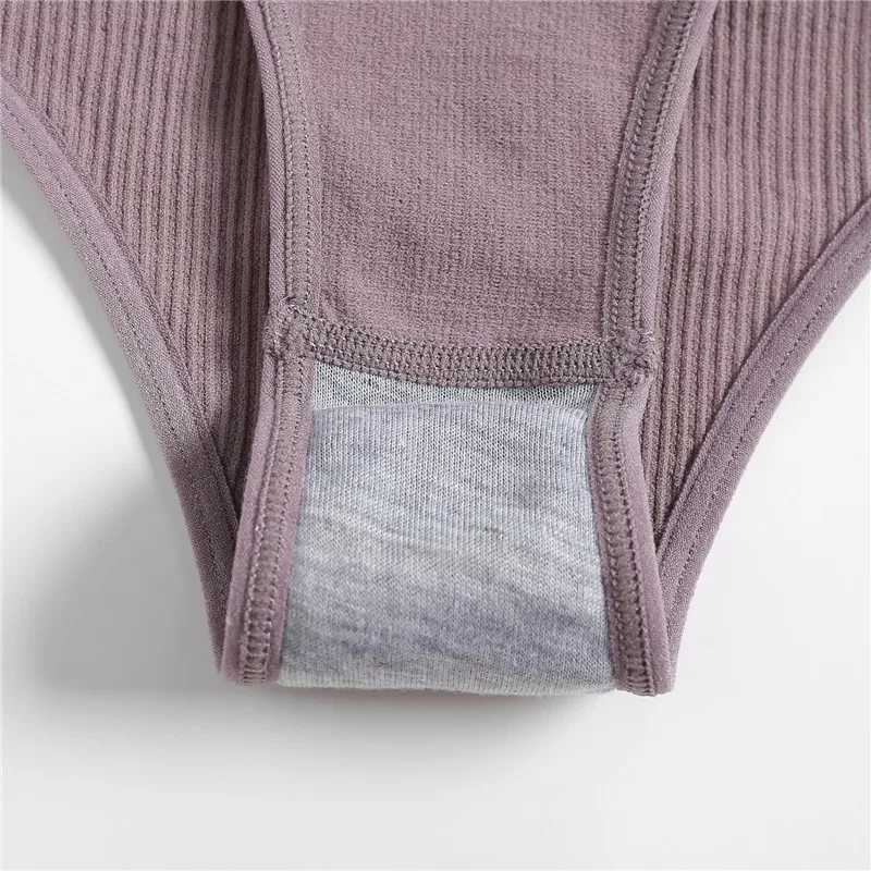 3PCS/Set High Waisted Seamless Women's Panties FINETOO Underwear Women Comfortable Female Underpants Solid Color Pantys Lingerie