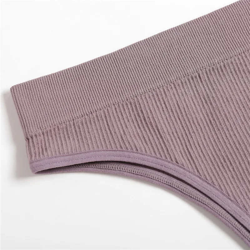 3PCS/Set High Waisted Seamless Women's Panties FINETOO Underwear Women Comfortable Female Underpants Solid Color Pantys Lingerie