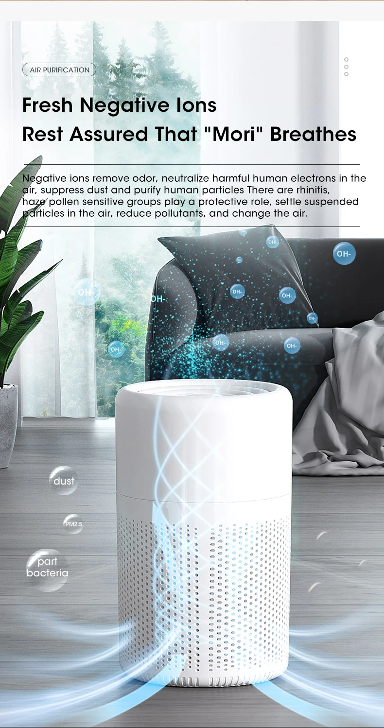 Portable Air Purifier Household Air Cleaner Mini Desktop Air Purifier With HEPA Filter Air Freshener Air Cleaner For Home Office