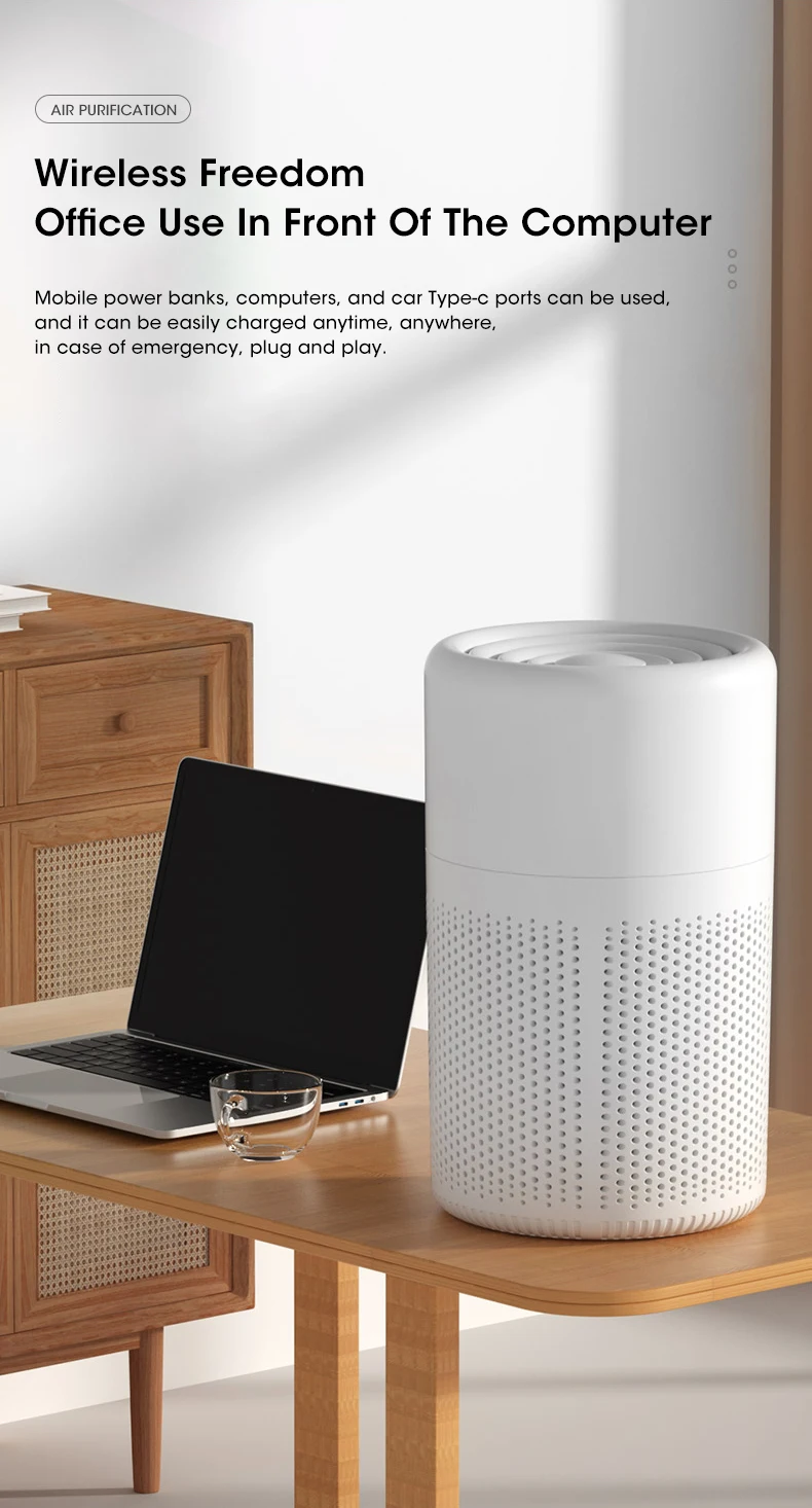 Portable Air Purifier Household Air Cleaner Mini Desktop Air Purifier With HEPA Filter Air Freshener Air Cleaner For Home Office