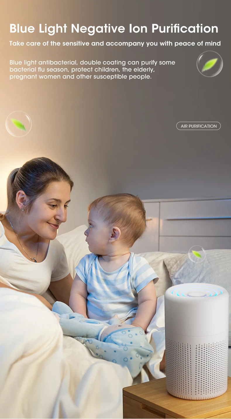 Portable Air Purifier Household Air Cleaner Mini Desktop Air Purifier With HEPA Filter Air Freshener Air Cleaner For Home Office