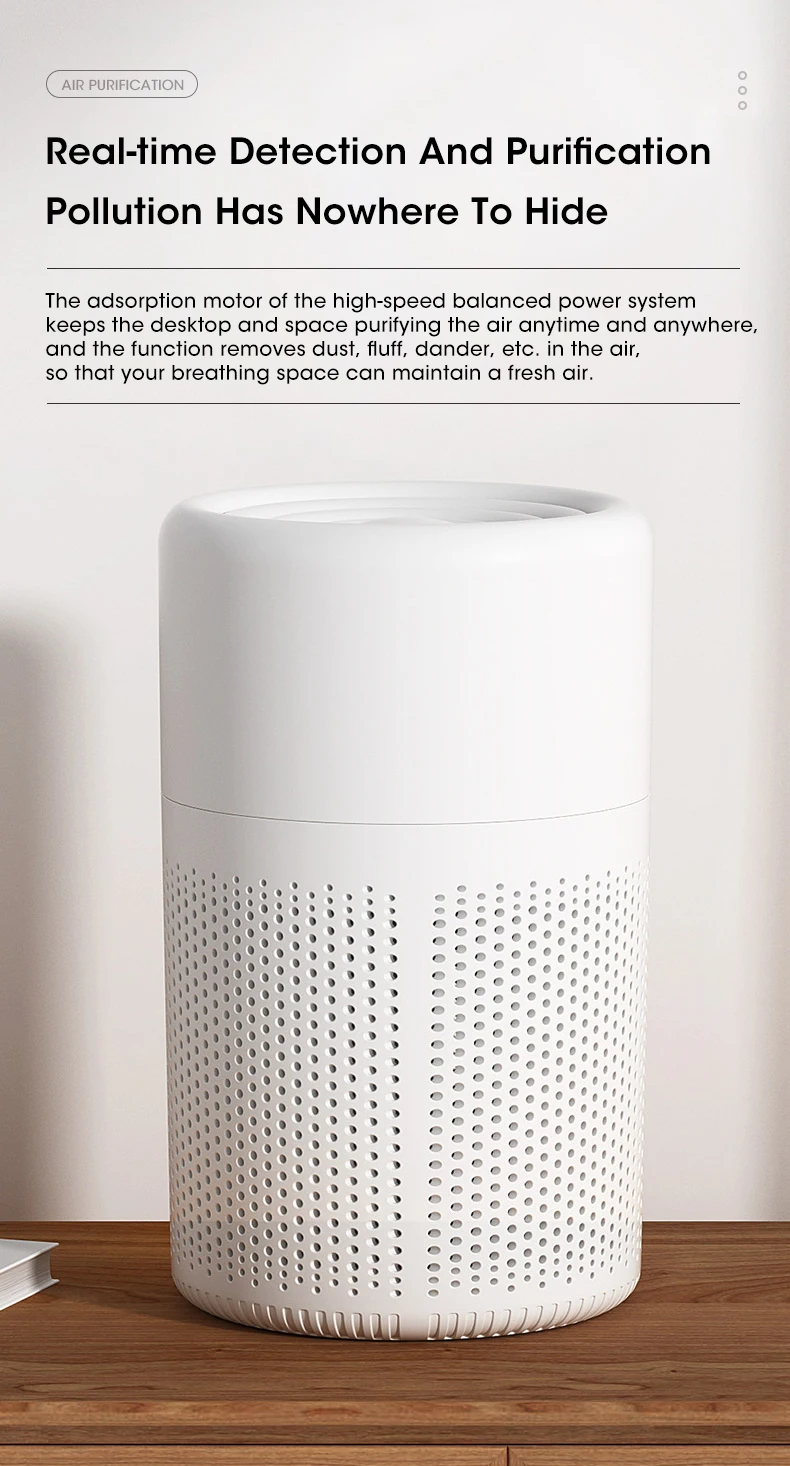 Portable Air Purifier Household Air Cleaner Mini Desktop Air Purifier With HEPA Filter Air Freshener Air Cleaner For Home Office