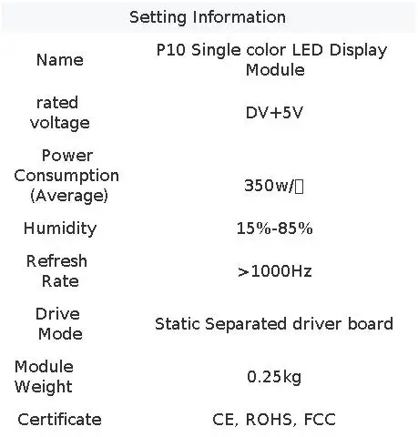 Muen P10 Single Color SMD Outdoor LED Module for LED Screen Red, White,Green,Blue Color, LED Display Panel 320*160mm, SMD P10