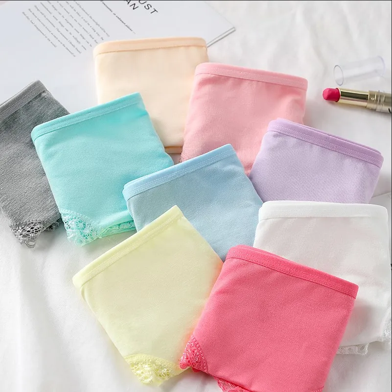 Women's Sexy Panties Lace Cotton Lingerie Briefs Female Underpanties Solid Color Low Waist Girl Cute Underwear Shorts -XL