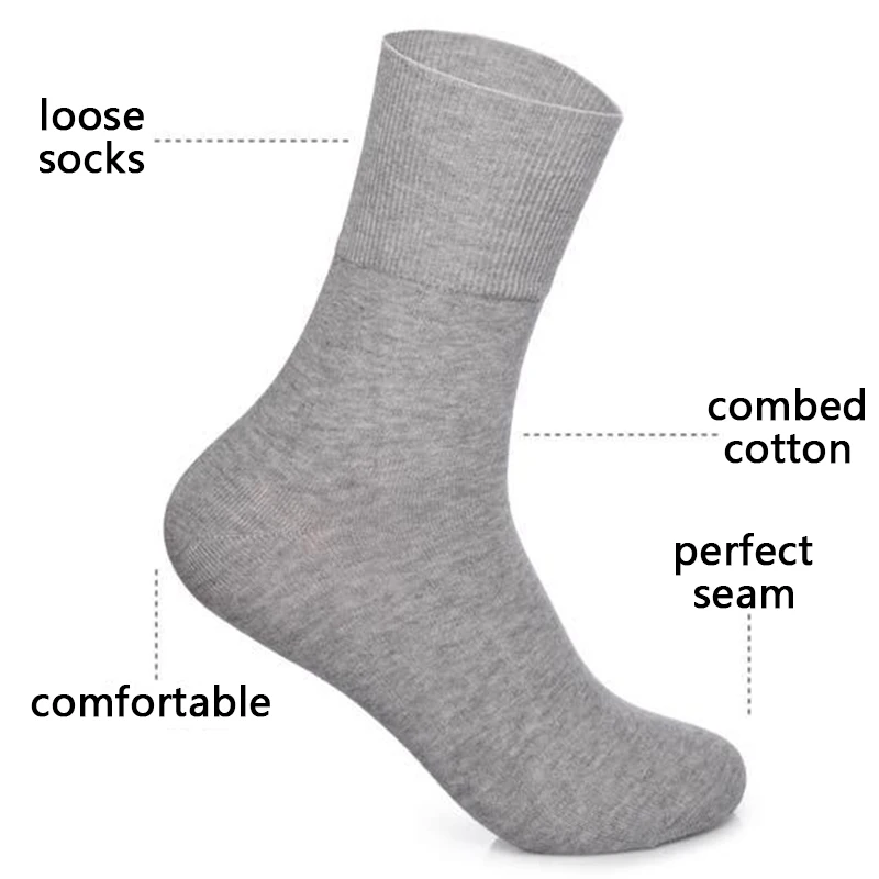 5 Pairs/Lot Diabetic Socks Men Prevent Varicose Veins Socks for Diabetes Hypertensive Patients Cotton Material Big Size46,47,48