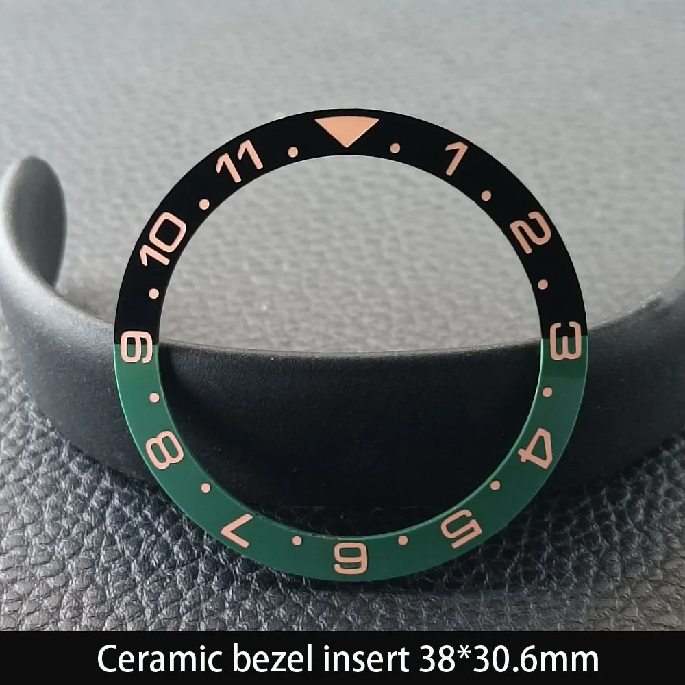 Sloping 38mm*30.6mm Ceramic Bezel GMT and Diving Watch Insert For 40mm Mens Watch Replace Watch Face Watch Bezel Inserts