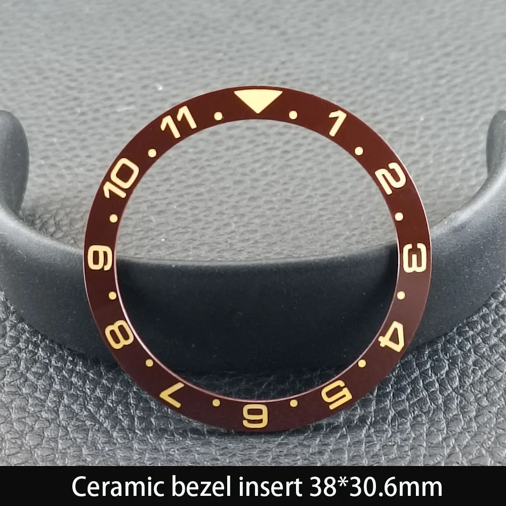 Sloping 38mm*30.6mm Ceramic Bezel GMT and Diving Watch Insert For 40mm Mens Watch Replace Watch Face Watch Bezel Inserts