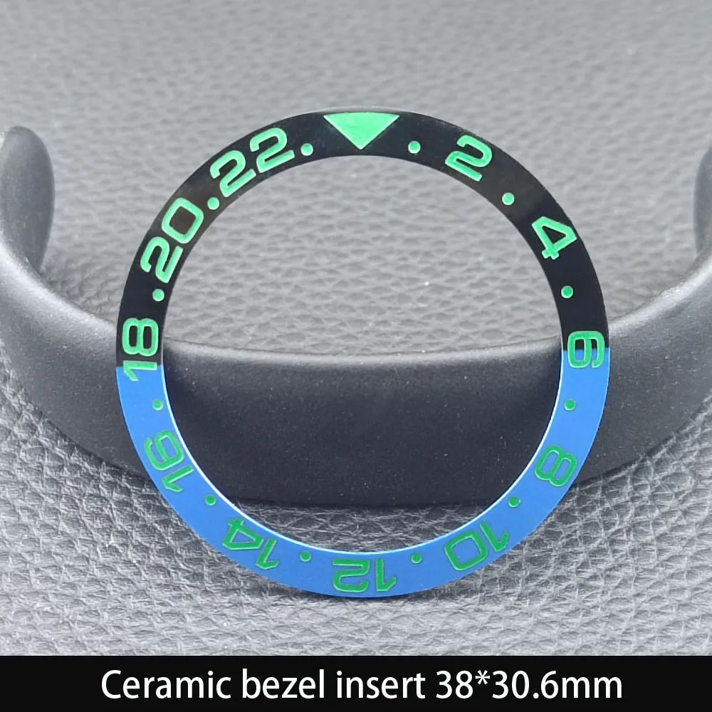 Sloping 38mm*30.6mm Ceramic Bezel GMT and Diving Watch Insert For 40mm Mens Watch Replace Watch Face Watch Bezel Inserts