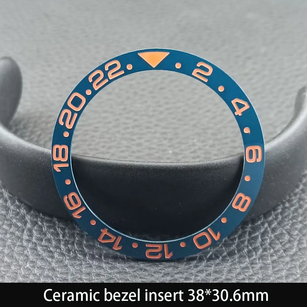 Sloping 38mm*30.6mm Ceramic Bezel GMT and Diving Watch Insert For 40mm Mens Watch Replace Watch Face Watch Bezel Inserts