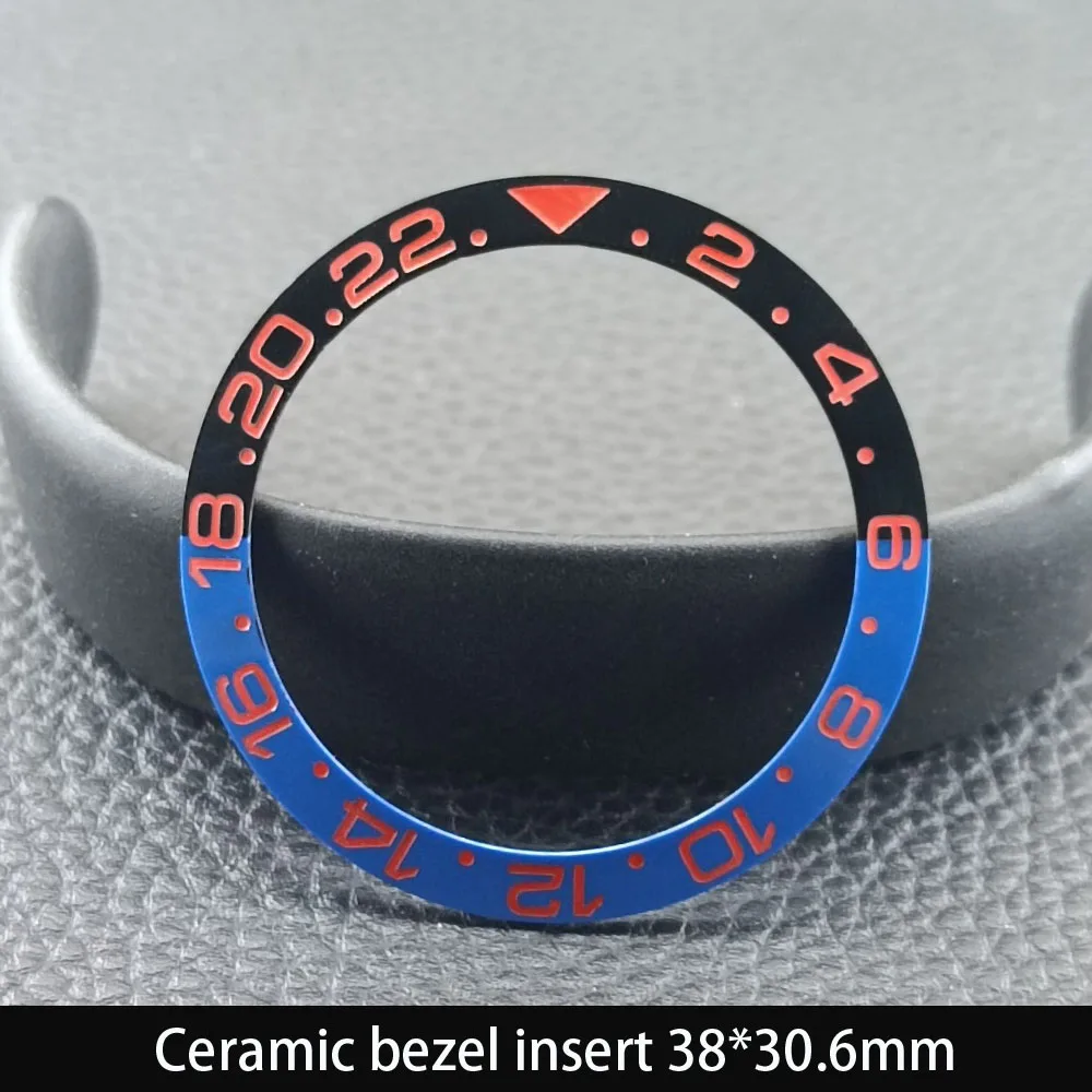 Sloping 38mm*30.6mm Ceramic Bezel GMT and Diving Watch Insert For 40mm Mens Watch Replace Watch Face Watch Bezel Inserts