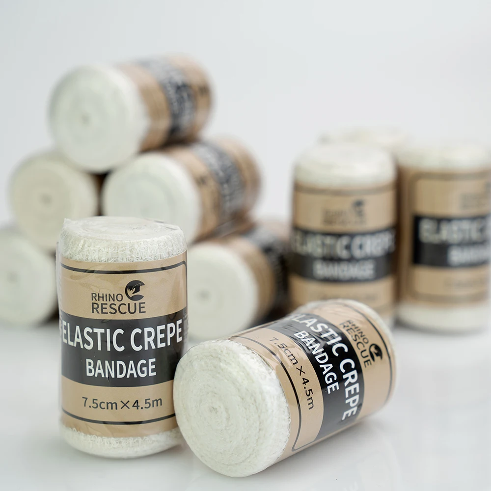 RHINO 6/12 pcs Elastic Crepe Bandage First Aid Kit Gauze Wound Dressing Nursing Emergency Care Bandage Outdoor Sports