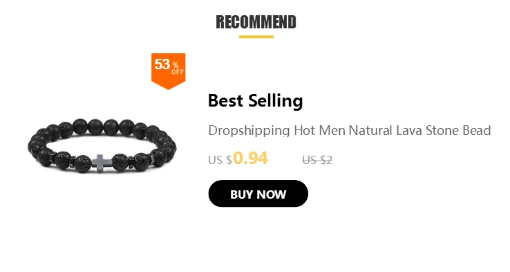 Charm Natural Stone Bracelet Cross Black Lava Matte Beaded Bracelets Handmade Men Women Prayer Fitness Chain Couple Jewelry Gift