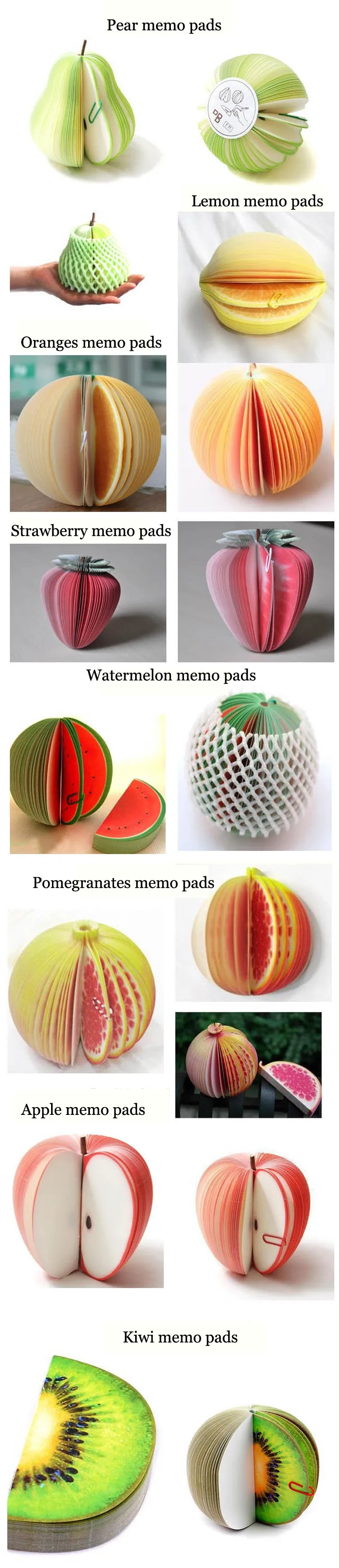 1set Cute Sticky Notes Creative DIY Fruit Memo Pads Wall Stickers Paper Korean Stationery Office Papelaria Supplies