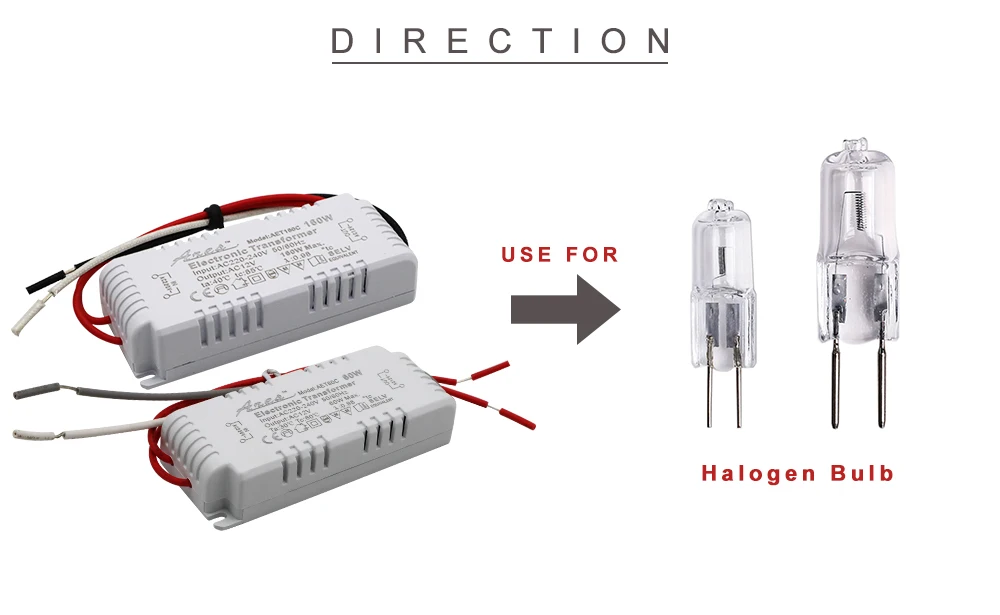 Dimmable Electronic Transformer AC 220V to AC 12V 60W 80W 105W 120W 160W 180W 200W CE Certification For Halogen Light Bead