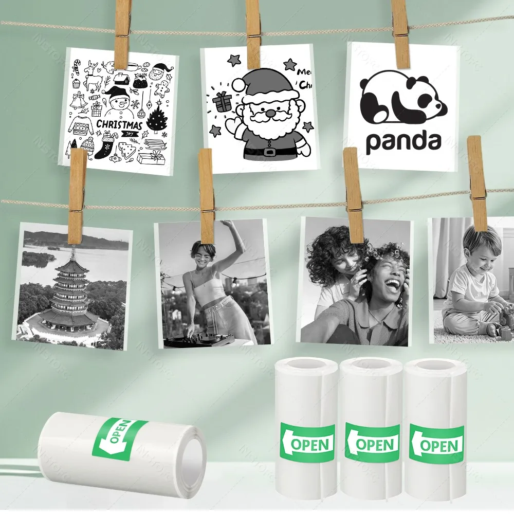 57*25MM Thermal Paper Label Sticker Adhesive Rolls Paper For Mini Printer Instant Print Kids Camera Printing Paper Replacement