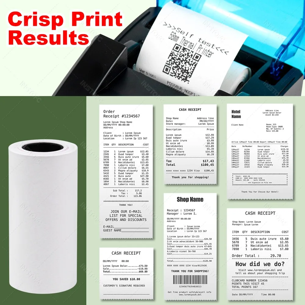 57*25MM Thermal Paper Label Sticker Adhesive Rolls Paper For Mini Printer Instant Print Kids Camera Printing Paper Replacement