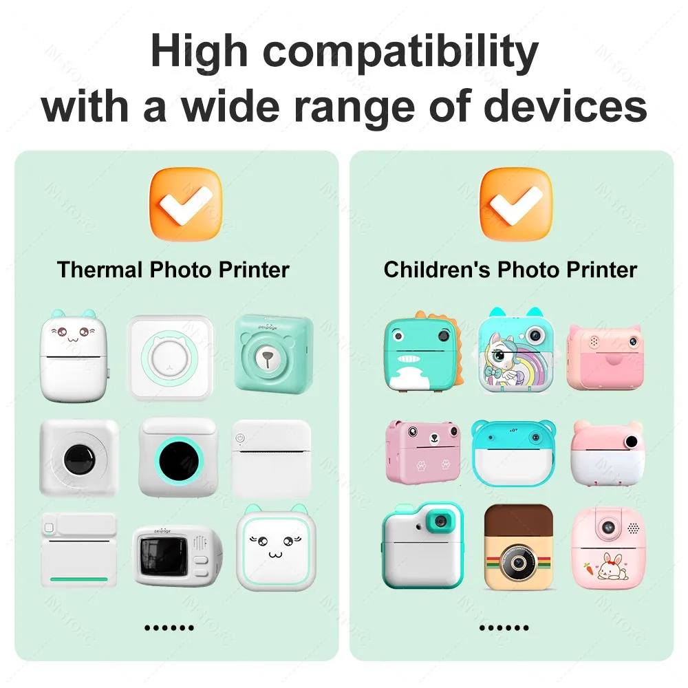 57*25MM Thermal Paper Label Sticker Adhesive Rolls Paper For Mini Printer Instant Print Kids Camera Printing Paper Replacement
