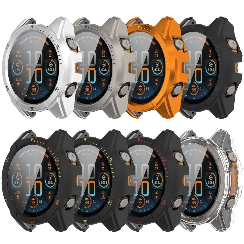 PC Case+Glass for Garmin Fenix 8 43mm 51mm 47mm Screen Protector Anti-scratch Film Bumper Protective Cover for Garmin Fenix 8