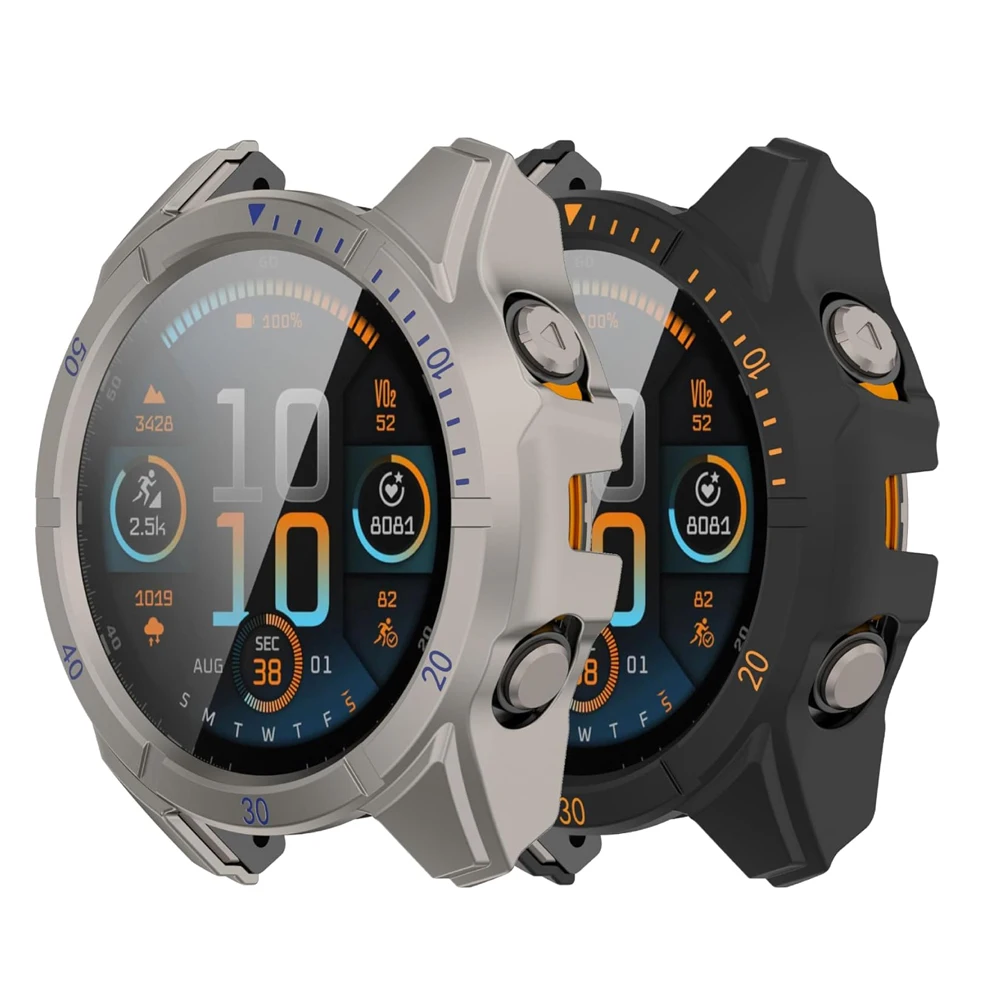 PC Case+Glass for Garmin Fenix 8 43mm 51mm 47mm Screen Protector Anti-scratch Film Bumper Protective Cover for Garmin Fenix 8