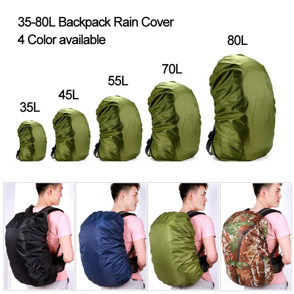 KoKossi 20-80L Lightweight Nylon Water Resistant Waterproof Backpack Outdoor Camping Hiking Travel Cycling Rain Cover Dust Cover