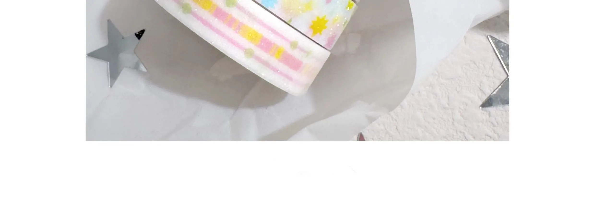 MINKYS 5 Rolls One Pack Sparkling Washi Tapes Decorative Packing Tape Back to School Accessories Supplies