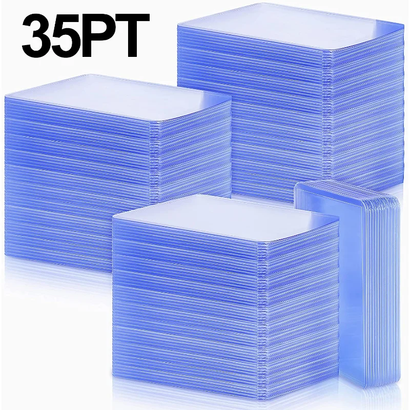 35PT Top Cover Loader Clear Protective Trading Card Holder Hard Plastic Card Sleeves Holder for Baseball Card Sports Cards