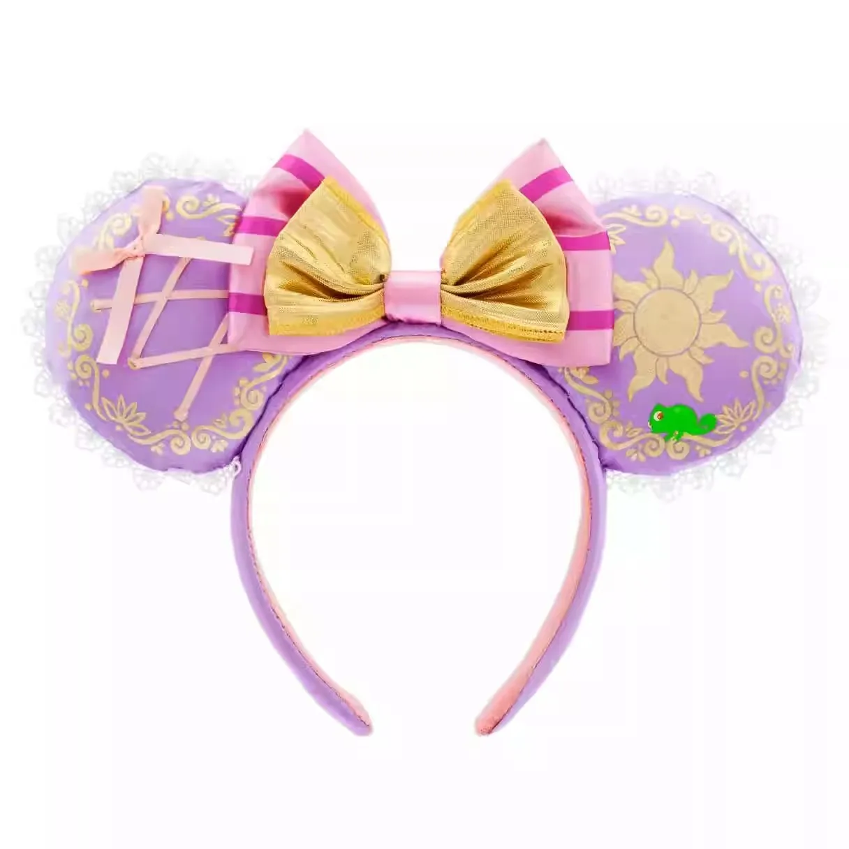 2025 Disney Princess Seris Mickey Mouse Headband Disneyland Minnie Ears PU Leather Headwear Children Girl Toys Decoration