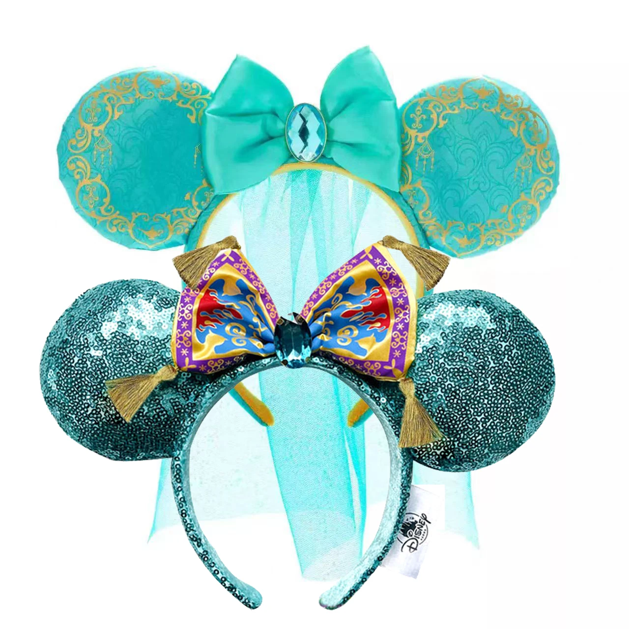 2025 Disney Princess Seris Mickey Mouse Headband Disneyland Minnie Ears PU Leather Headwear Children Girl Toys Decoration