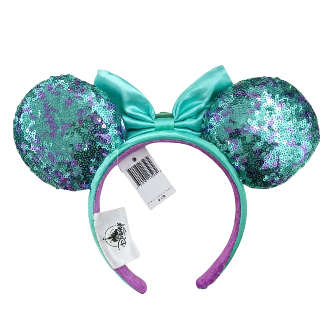 2025 Disney Princess Seris Mickey Mouse Headband Disneyland Minnie Ears PU Leather Headwear Children Girl Toys Decoration