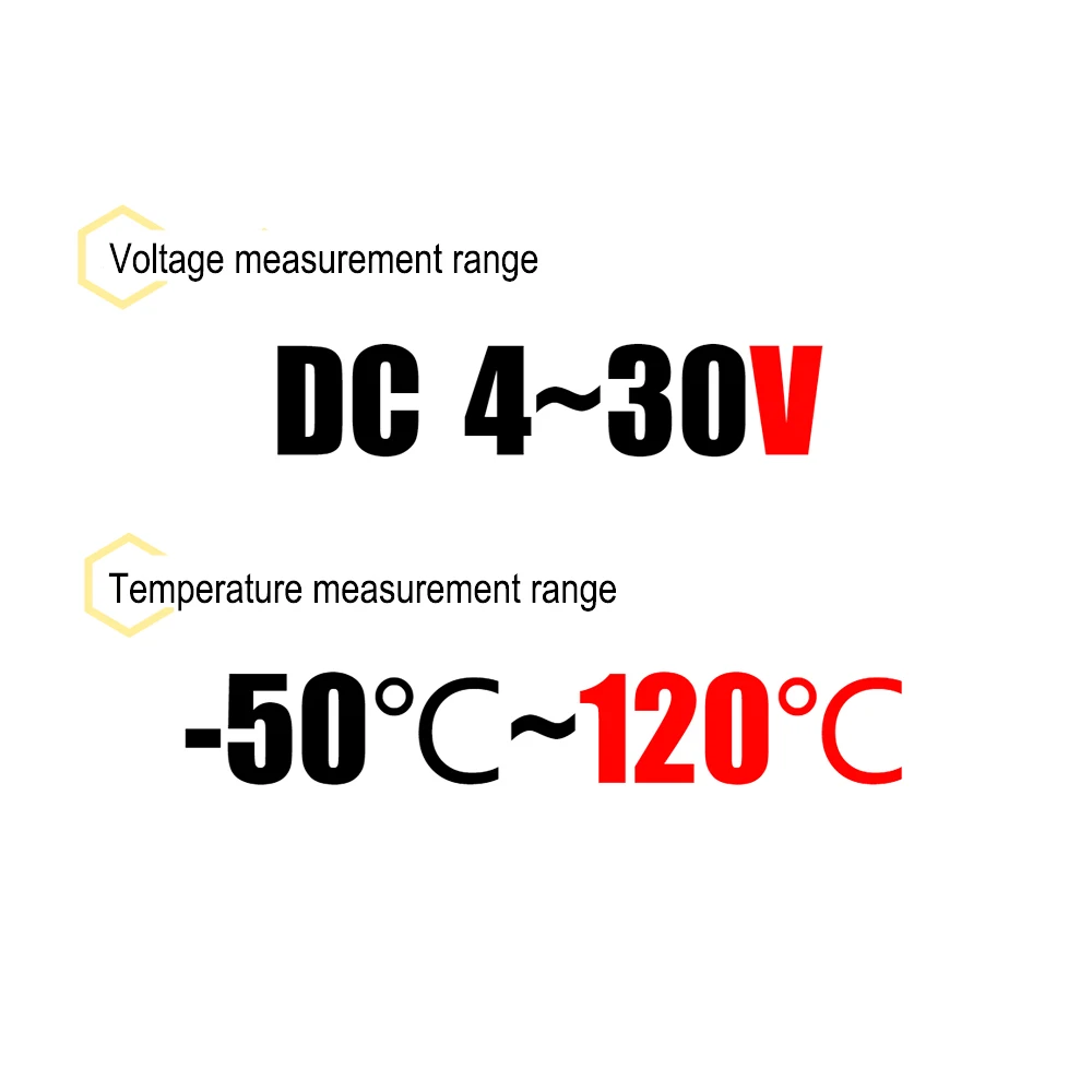 DC 4-30V LED Display Dual Red Blue Green Digital Temperature Sensor DC Single Voltage Dual Thermometer NTC 10K 3950 Probe Cable