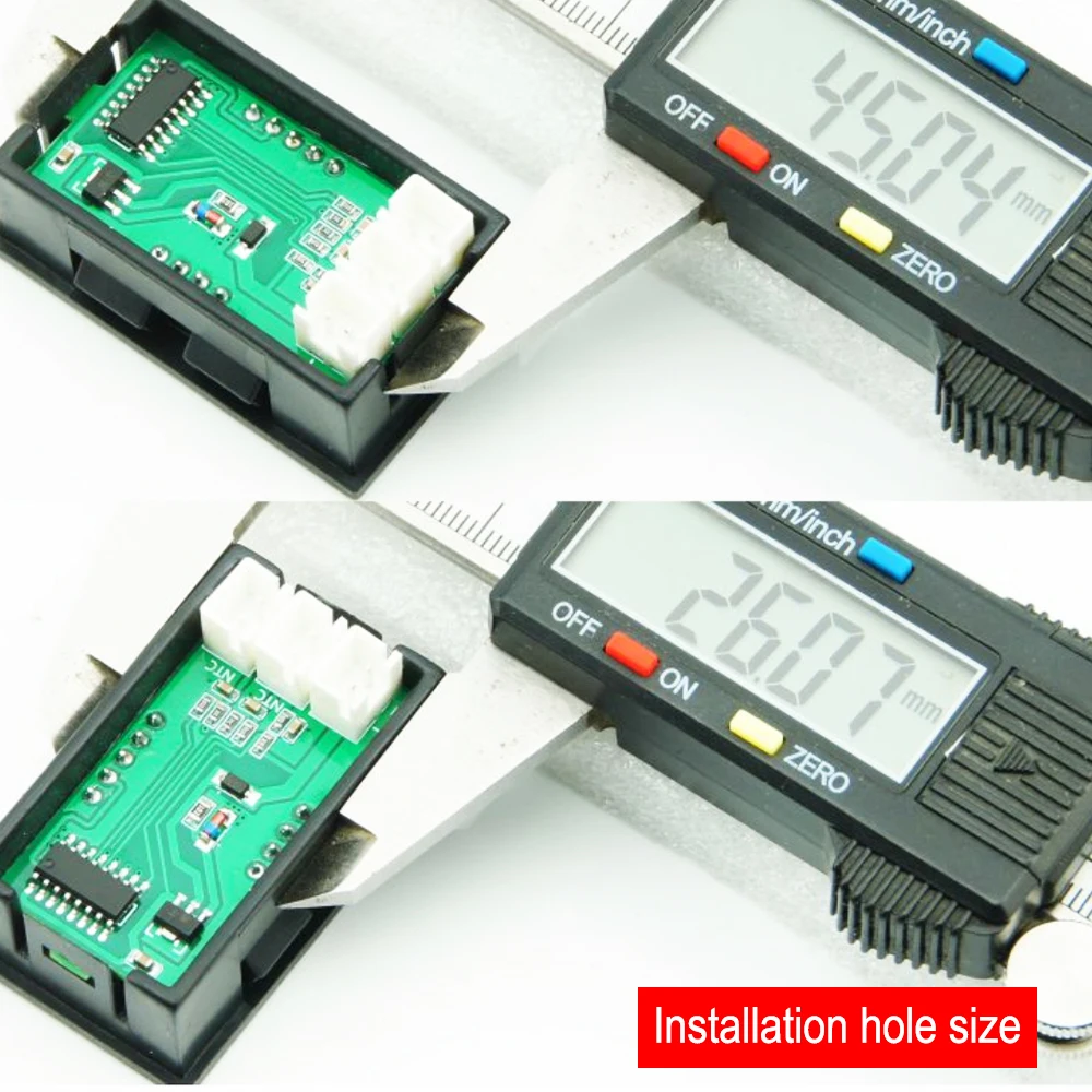 DC 4-30V LED Display Dual Red Blue Green Digital Temperature Sensor DC Single Voltage Dual Thermometer NTC 10K 3950 Probe Cable