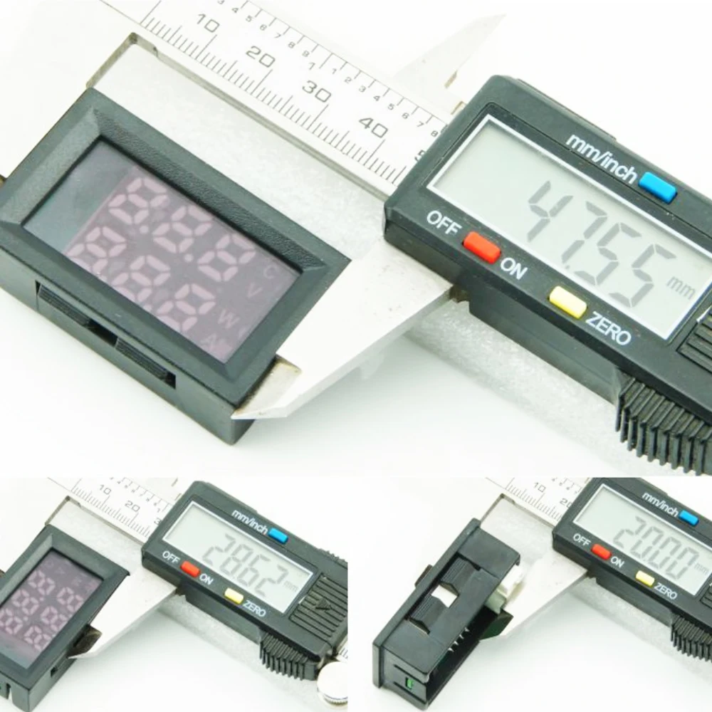 DC 4-30V LED Display Dual Red Blue Green Digital Temperature Sensor DC Single Voltage Dual Thermometer NTC 10K 3950 Probe Cable