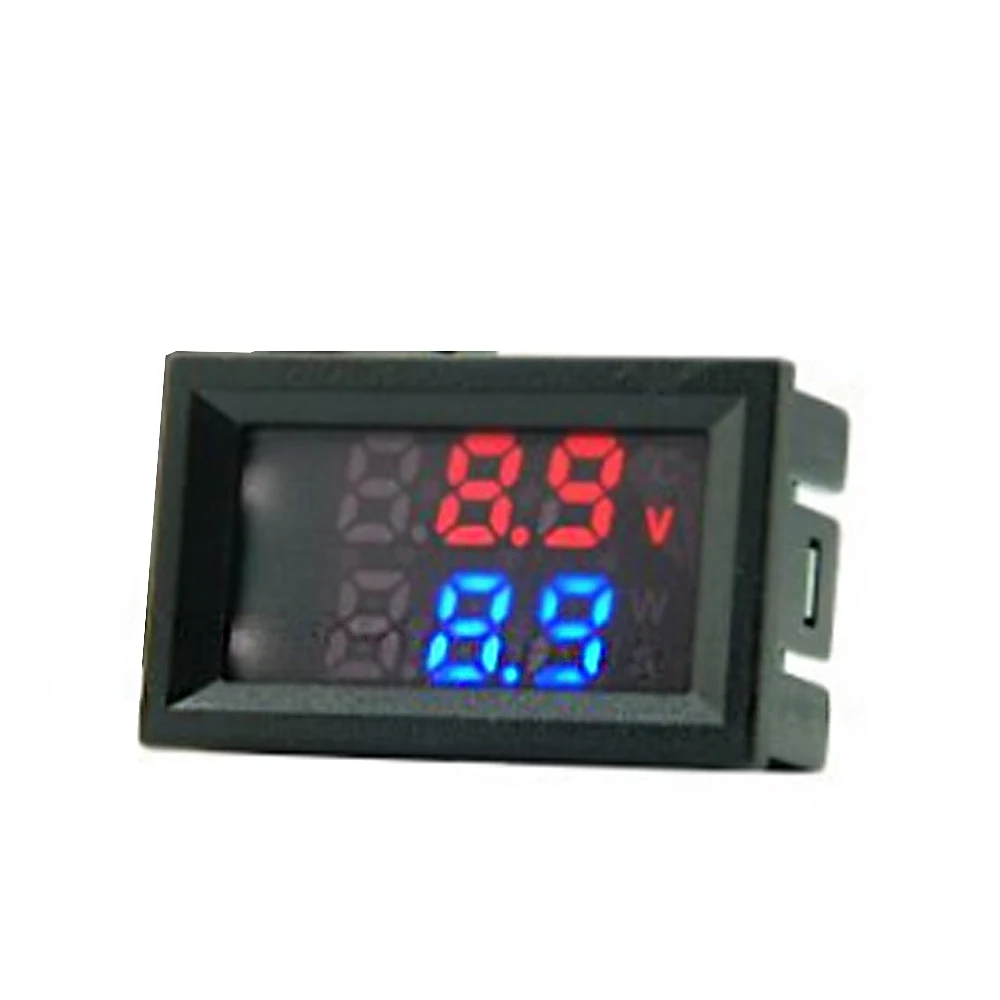 DC 4-30V LED Display Dual Red Blue Green Digital Temperature Sensor DC Single Voltage Dual Thermometer NTC 10K 3950 Probe Cable