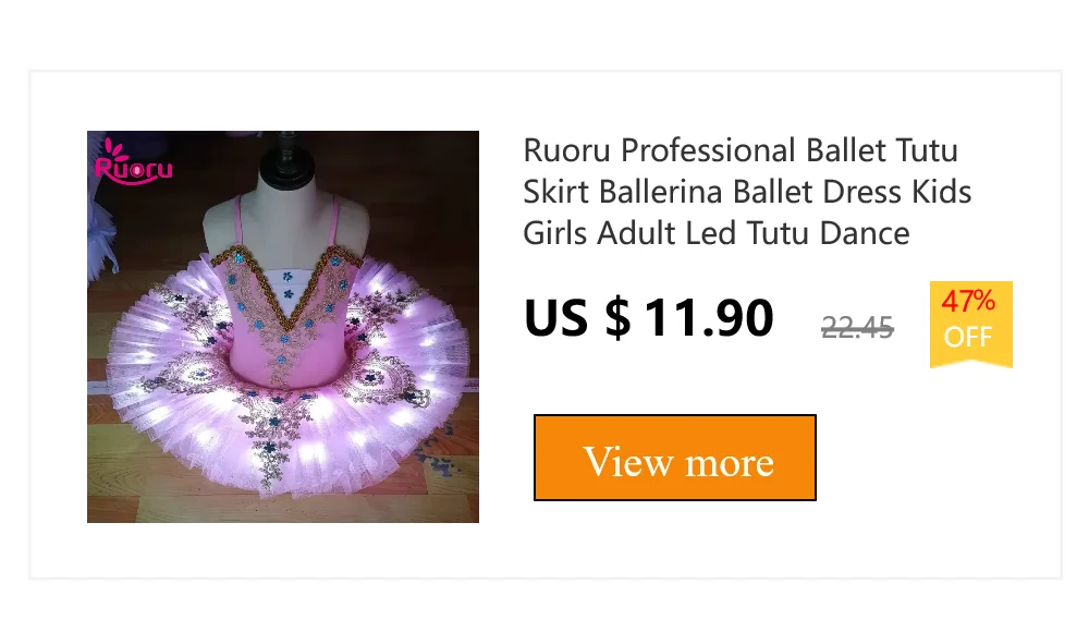 Ruoru Professional Ballerina Led Ballet Tutu For Child Children Kids Girls Adults Pancake Tutu Dance Costumes Ballet Dress Girls