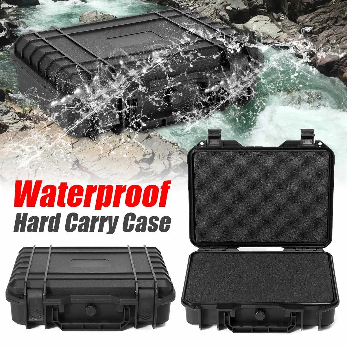 9 Sizes Tool Box Waterproof Plastic Hard Carry Case With pre-cut Sponge Tool Organizer Boxes Tool Cabinet Foam Hardware Toolbox