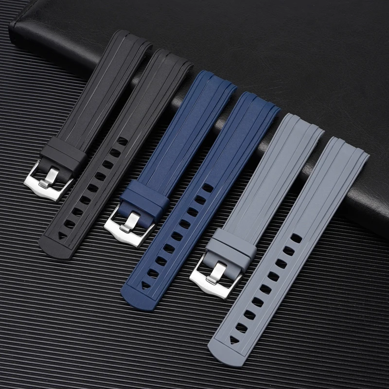Silicone Rubber Strap for Omega X Swatch Joint MoonSwatch Curved End Diving Sport Watch Band Bracelet 20mm for Seamaster 300