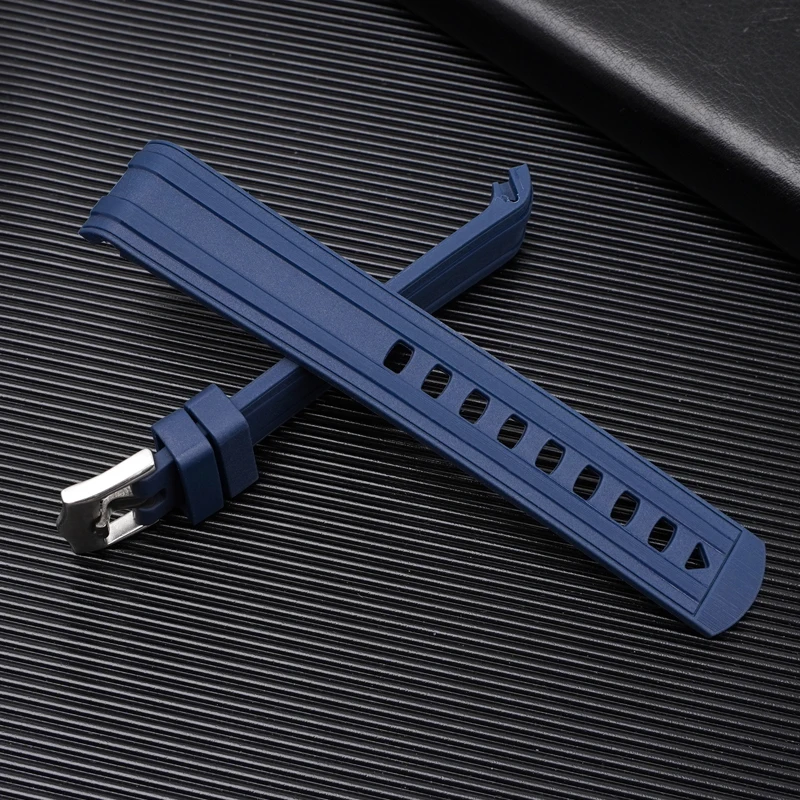 Silicone Rubber Strap for Omega X Swatch Joint MoonSwatch Curved End Diving Sport Watch Band Bracelet 20mm for Seamaster 300