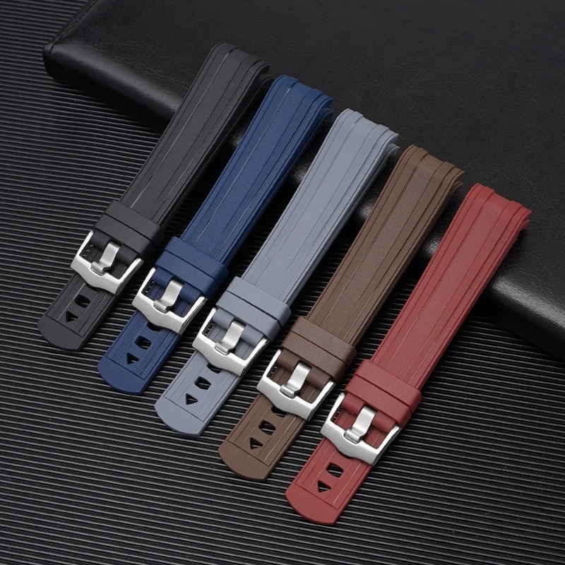 Silicone Rubber Strap for Omega X Swatch Joint MoonSwatch Curved End Diving Sport Watch Band Bracelet 20mm for Seamaster 300
