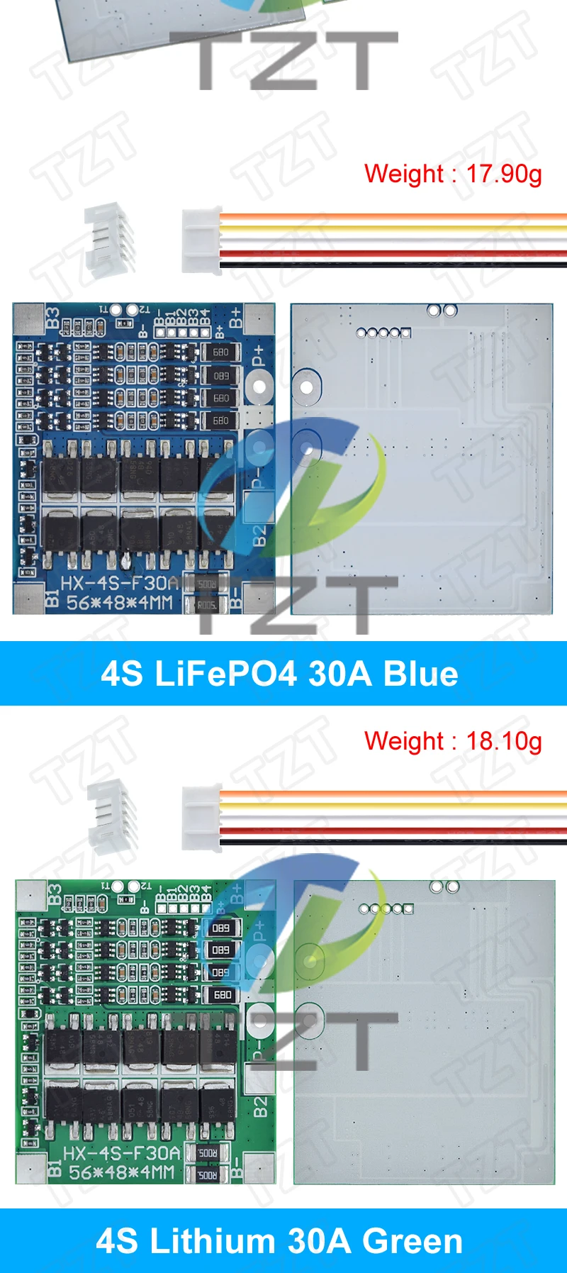 BMS 4S 3.2V 3.7V 30A LiFePO4 / Lithium Battery Charge Protection Board 12.8V 14.4V 18650 32650 Battery Packs With Balance