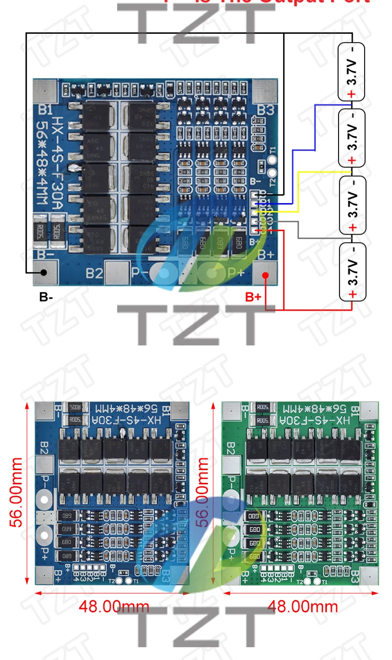 BMS 4S 3.2V 3.7V 30A LiFePO4 / Lithium Battery Charge Protection Board 12.8V 14.4V 18650 32650 Battery Packs With Balance