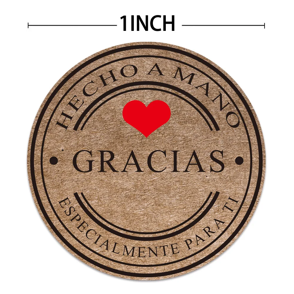50-500pcs Merci Kraft Sticker French Thank You Fait Main Avec Amour DIY Multifunction Paper Label Adhesive Gift Seal Sticker
