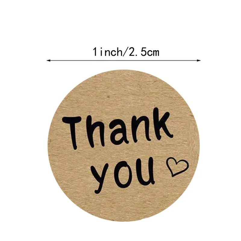 50-500pcs Merci Kraft Sticker French Thank You Fait Main Avec Amour DIY Multifunction Paper Label Adhesive Gift Seal Sticker