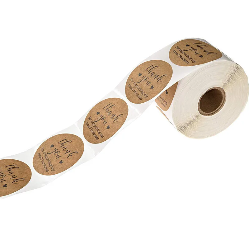 50-500pcs Merci Kraft Sticker French Thank You Fait Main Avec Amour DIY Multifunction Paper Label Adhesive Gift Seal Sticker
