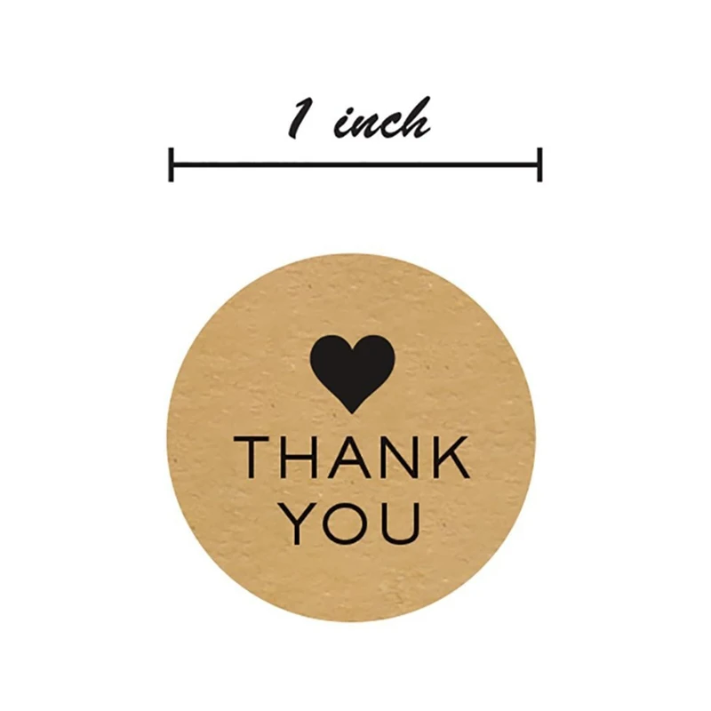 50-500pcs Merci Kraft Sticker French Thank You Fait Main Avec Amour DIY Multifunction Paper Label Adhesive Gift Seal Sticker