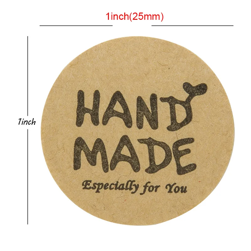 50-500pcs Merci Kraft Sticker French Thank You Fait Main Avec Amour DIY Multifunction Paper Label Adhesive Gift Seal Sticker